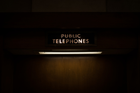 Public telephone retro boothの写真素材