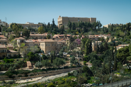 Jerusalem, Israel - March 17th, 2018: View of the King David Hotel in Jerusalem, Israel.のeditorial素材