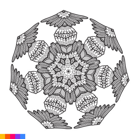 Ornament beautiful card with mandala. Geometric circle element made in vectorのイラスト素材
