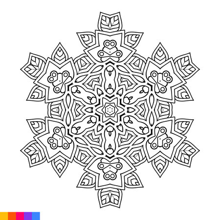 Mandala. Ethnic decorative element. Hand drawn backdrop. Islam, Arabic, Indian, ottoman motifsのイラスト素材