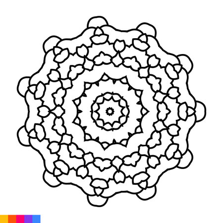 Mandala. Ethnic decorative element. Hand drawn backdrop. Islam, Arabic, Indian, ottoman motifsのイラスト素材