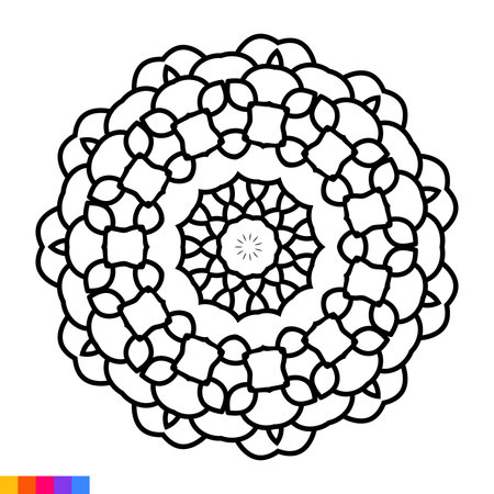 Mandala. Ethnic decorative element. Hand drawn backdrop. Islam, Arabic, Indian, ottoman motifsのイラスト素材