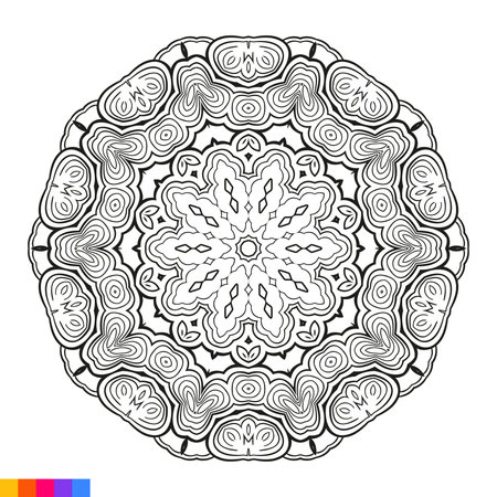 Mandala. Ethnic decorative element. Hand drawn backdrop. Islam, Arabic, Indian, ottoman motifsのイラスト素材