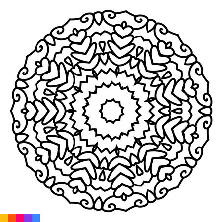 Mandala. Ethnic decorative element. Hand drawn backdrop. Islam, Arabic, Indian, ottoman motifsのイラスト素材