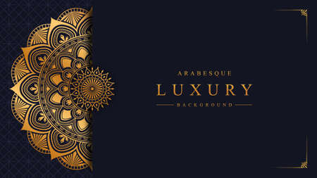Luxury mandala background with golden pattern arabic islamic east styleのイラスト素材