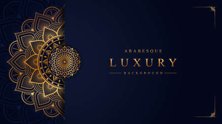 Luxury mandala background with golden pattern arabic islamic east styleのイラスト素材