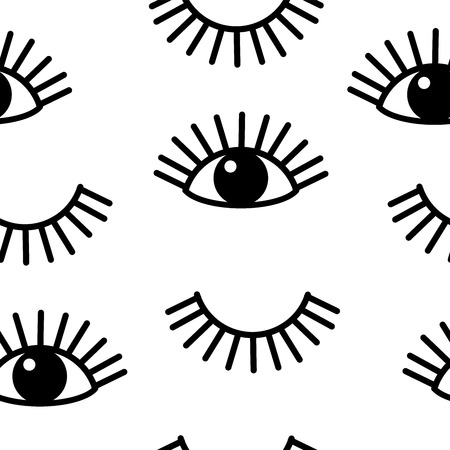 Eye and eyelash seamless pattern vectorのイラスト素材