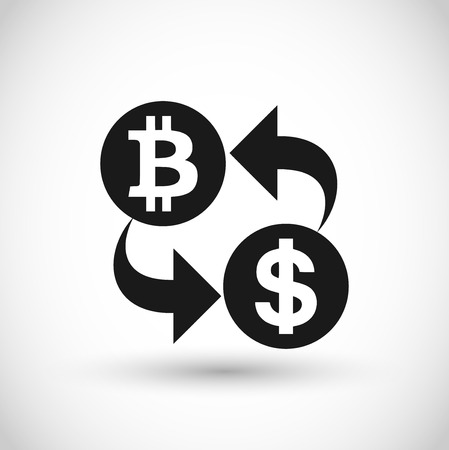 Bit coin to dollar exchange icon vectorのイラスト素材
