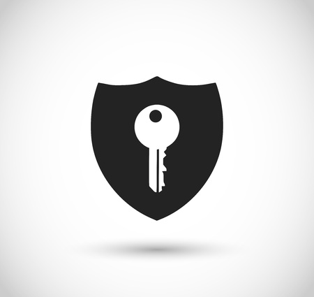Shield with key icon vectorのイラスト素材
