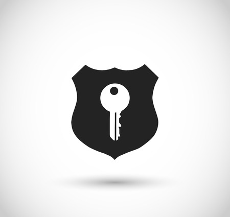 Shield with key icon vectorのイラスト素材