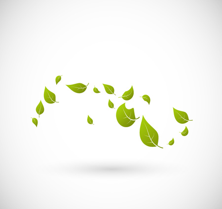 Leaves flying with the wind vectorのイラスト素材