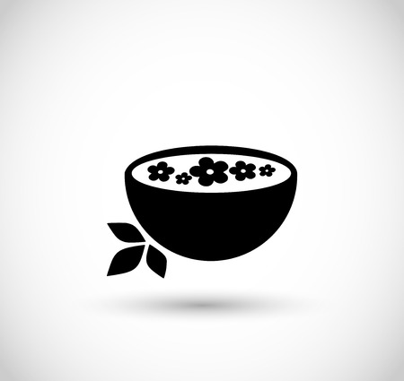 Spa bowl with flowers icon vectorのイラスト素材