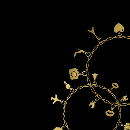 Bracelet with charms pendants vectorのイラスト素材