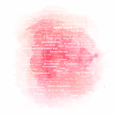 Beautiful card for Valentine's day with watercolor splashのイラスト素材