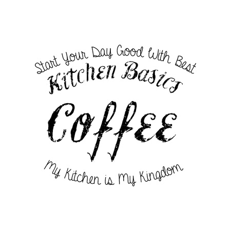 Besic kitchen ingredients basics label Coffee templateのイラスト素材
