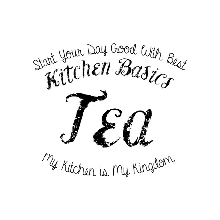 Basic kitchen ingredients basics label template Teaのイラスト素材