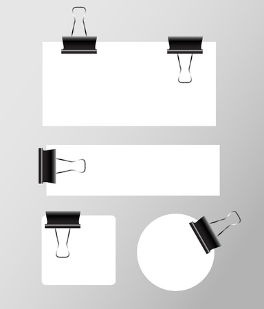 Paper collection with paperclipsのイラスト素材