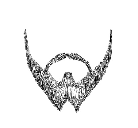 Hand drawn men's beard - trendy, barbershop, lumberjack, hipster VECTOR ARTのイラスト素材