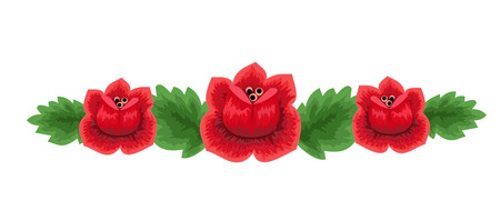 Polish folk floral embroidery decoration vectorのイラスト素材