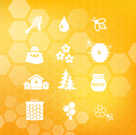 Honey icon set vectorのイラスト素材