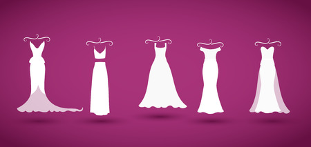 Wedding dresses collection vectorのイラスト素材