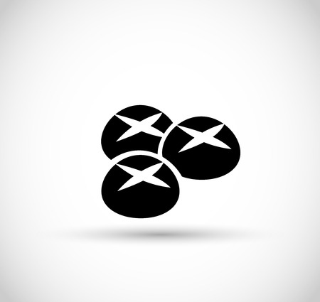 Bread rolls icon vectorのイラスト素材
