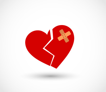 Broken heart with plaster vectorのイラスト素材