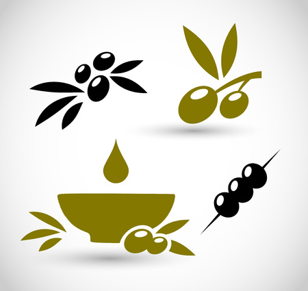 Olives icons set vectorのイラスト素材