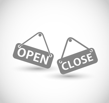 Close and Open board iconsのイラスト素材