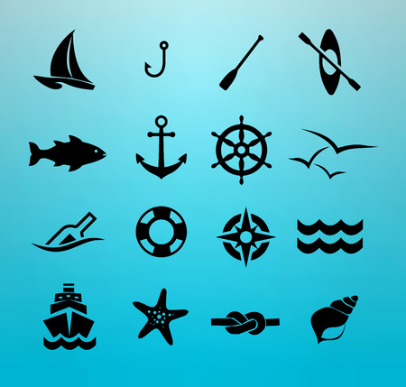 Marine icon setのイラスト素材