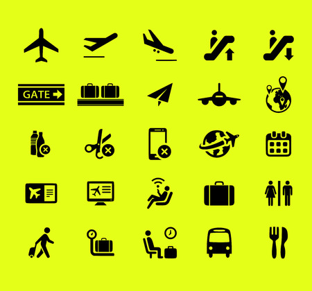 Airport icon vector setのイラスト素材
