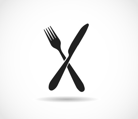 Knife and fork crossed icon vectorのイラスト素材