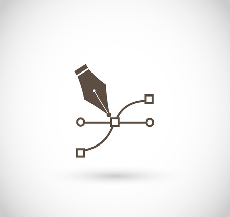 Vector icon - pen with a curveのイラスト素材