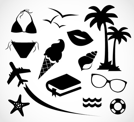 Beach / holiday icon set vectorのイラスト素材
