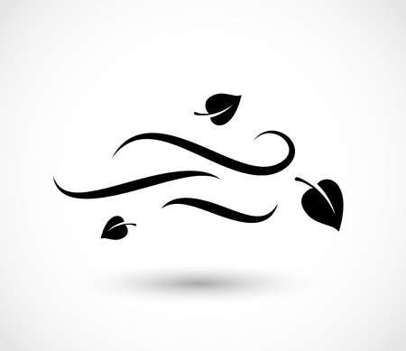 Leaves and wind icon illustration.のイラスト素材