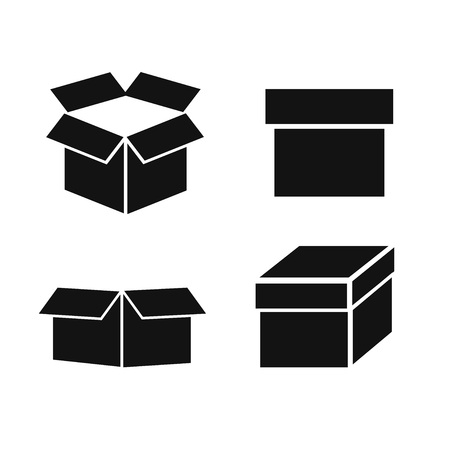Box icon set vector illustration on white background.のイラスト素材
