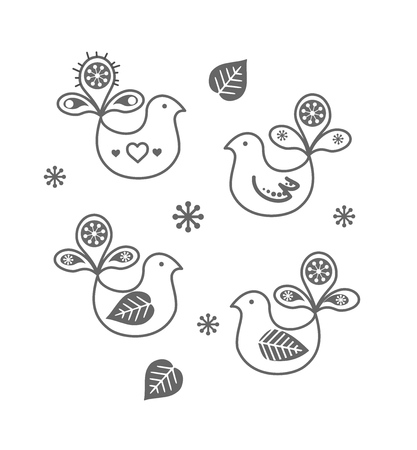 Scandinavian Folk art vectorのイラスト素材