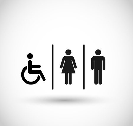 Man, woman and handicap icon vectorのイラスト素材