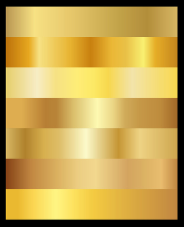 Gold gradient set vectorのイラスト素材
