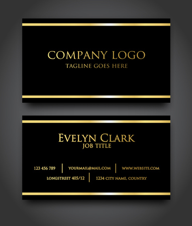 Elegant black-gold business card template vectorのイラスト素材