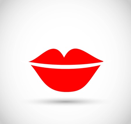 Beautiful red lips icon vectorのイラスト素材