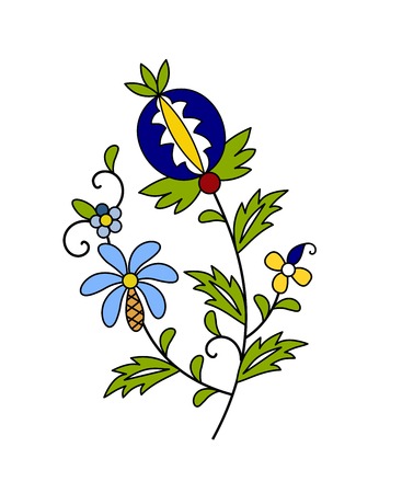 Traditional, modern Polish - Kashubian floral folk decoration vectorのイラスト素材