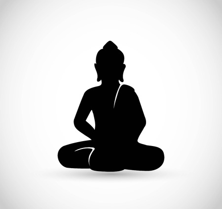 Buddha sitting icon vectorのイラスト素材