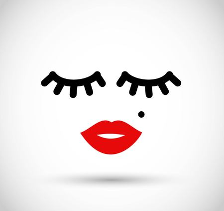 Sexy cute woman face icon vectorのイラスト素材