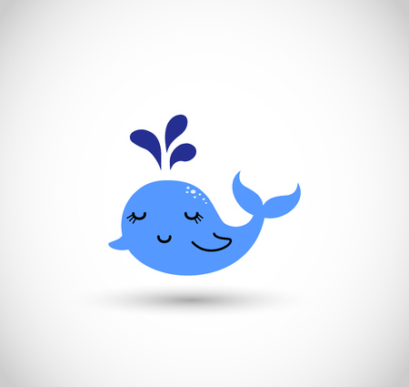 Illustration for Cute blue whale icon vector - Royalty Free Image