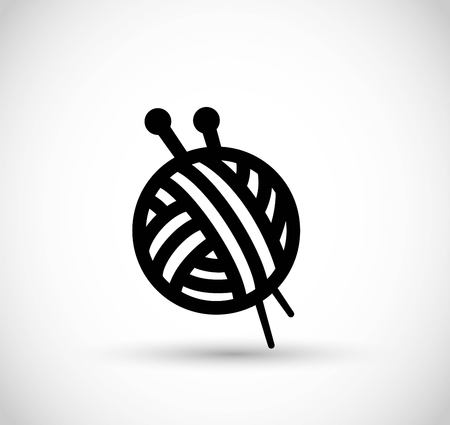 Knitting vector icon illustration on white background.のイラスト素材