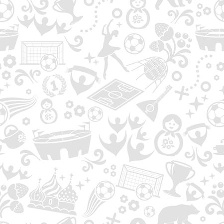 Beautiful seamless pattern, football in Russia, football background vectorのイラスト素材