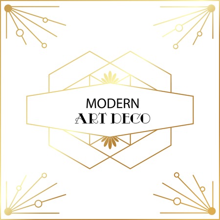 Art Deco Gatsby inspired, Roaring 20s style frame template vectorのイラスト素材