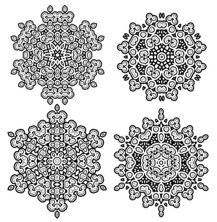 Beautiful round vintage lace round decoration vectorのイラスト素材