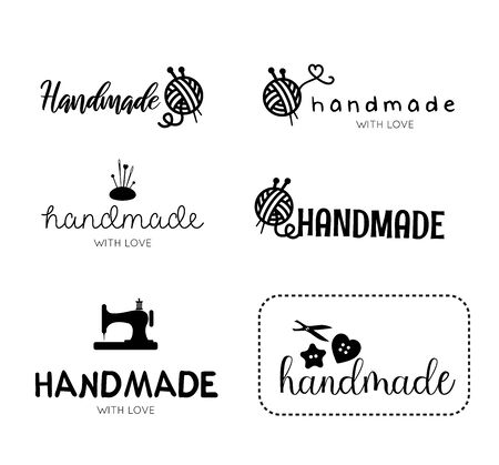 Beautiful Handamade logo set vectorのイラスト素材